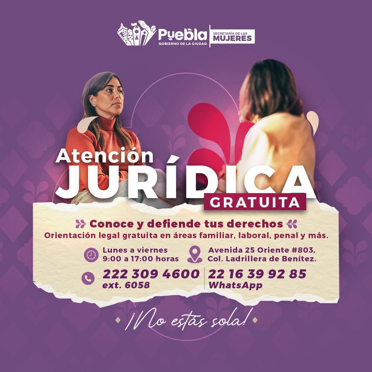 Pepe Chedraui acerca atención psicológica y asesoría jurídica gratuita para mujeres de Puebla