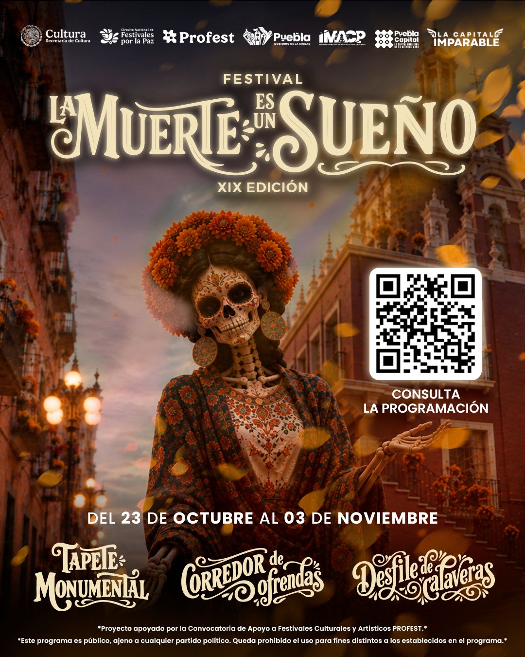 Pepe Chedraui inaugura el XIX Festival La Muerte es un Sueño con tapete monumental y más de 50 eventos